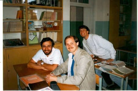 Roger with a student