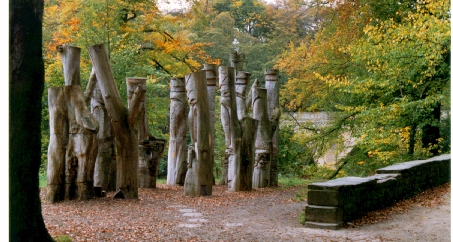 Carved tree trunks